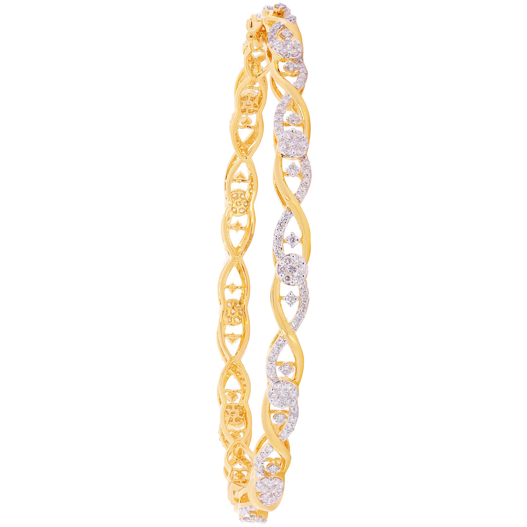 3.04Ct VS/GHI Diamond 2pcs Bangle in 18K Gold