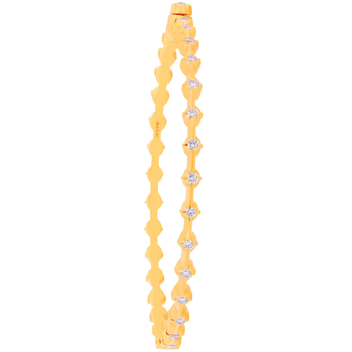 3.28Ct VVS/EF Diamond 2pcs Bangle in 22K Gold