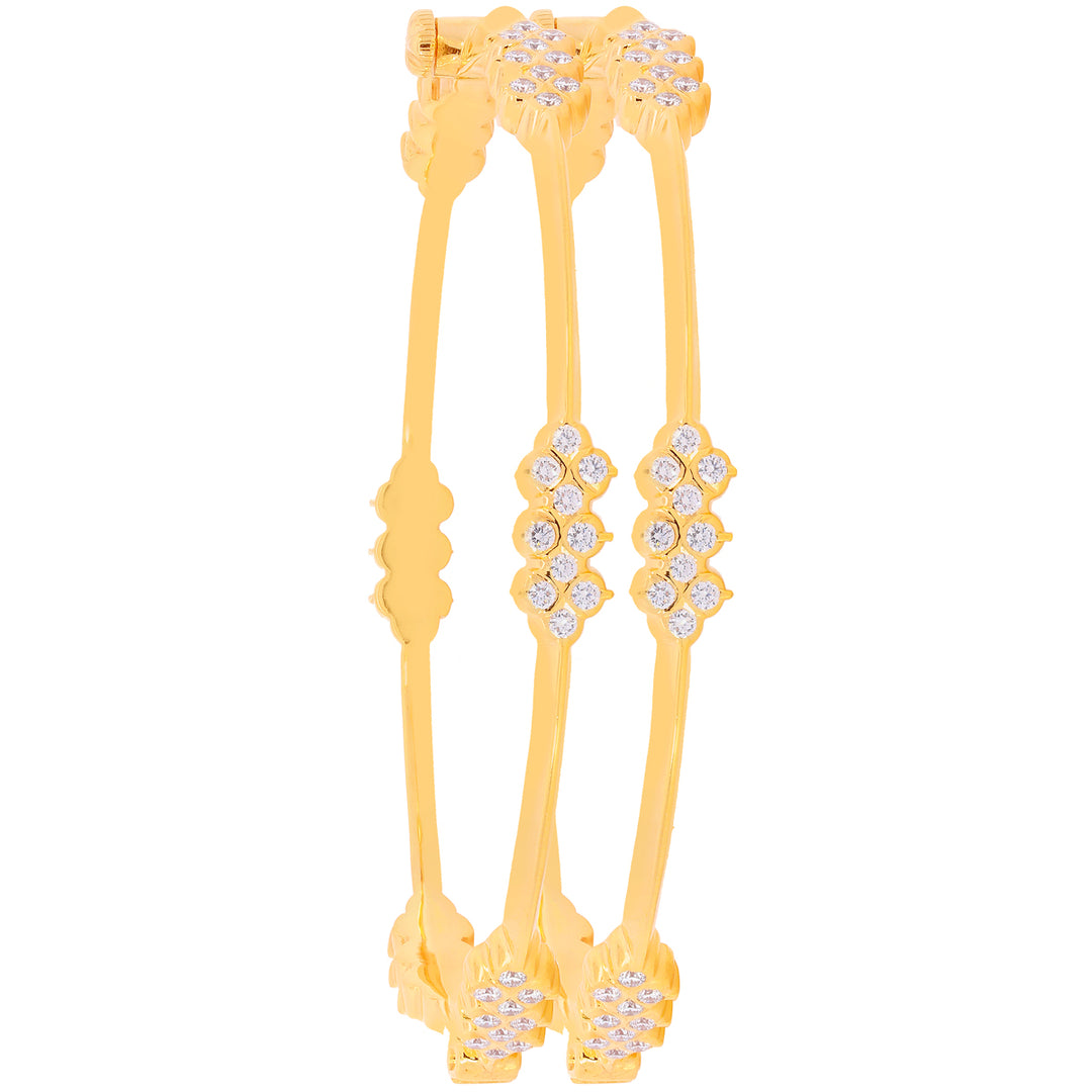 2.48Ct VVS/EF Diamond 2pcs Bangle in 22K Gold