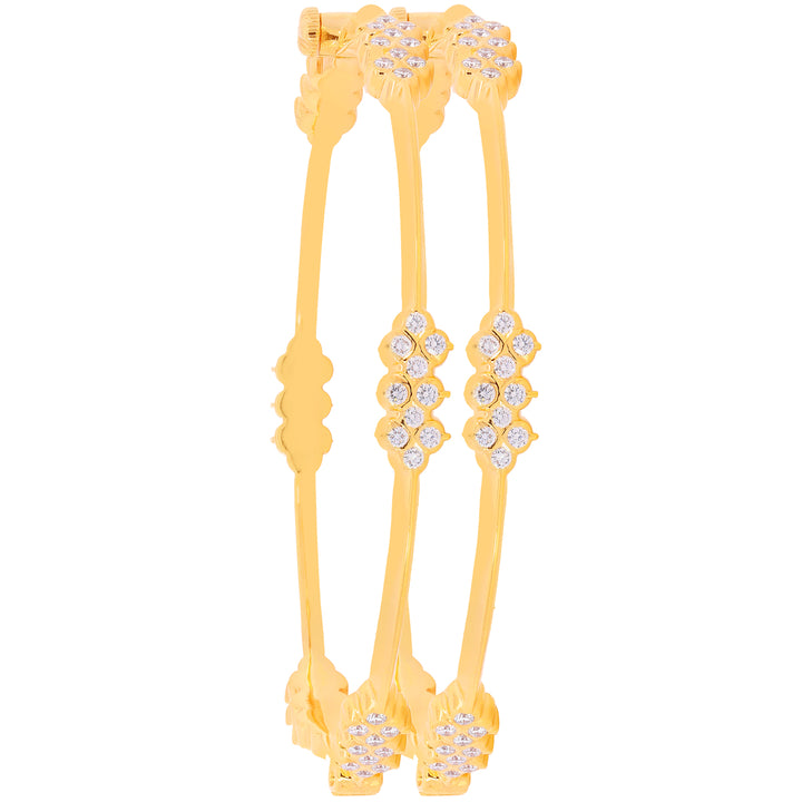 2.48Ct VVS/EF Diamond 2pcs Bangle in 22K Gold