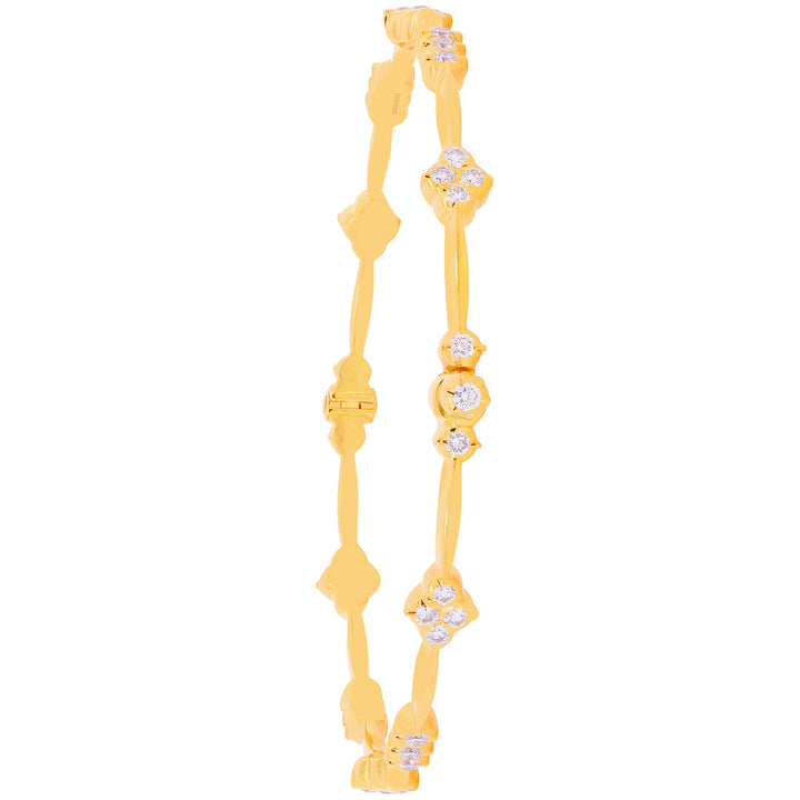 3.12Ct VVS/EF Diamond 2pcs Bangle in 22K Gold