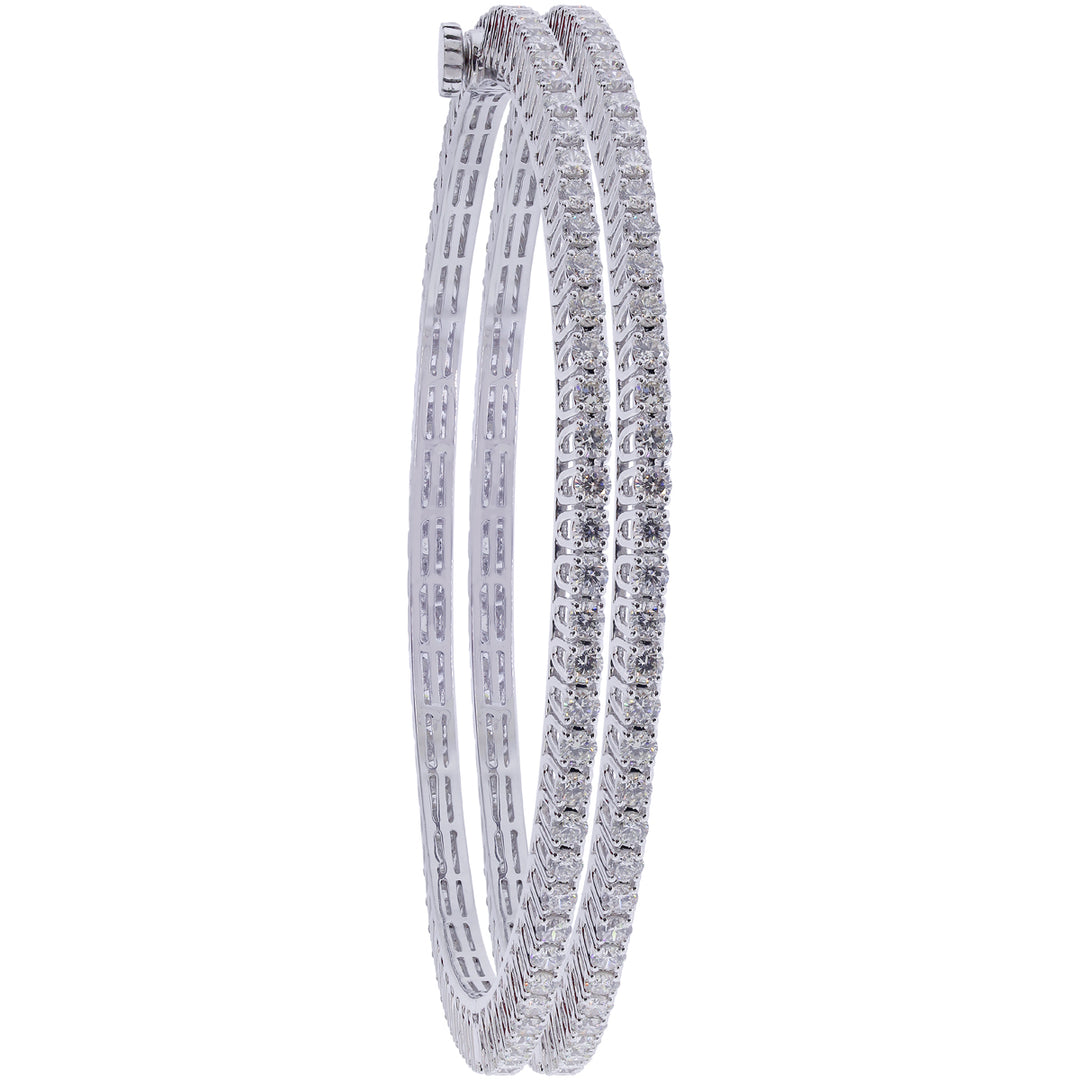 5.53ct VVS/FG Diamond Set Of 2pcs Bangles in 18K White Gold