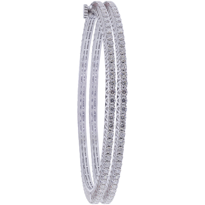 5.53ct VVS/FG Diamond Set Of 2pcs Bangles in 18K White Gold