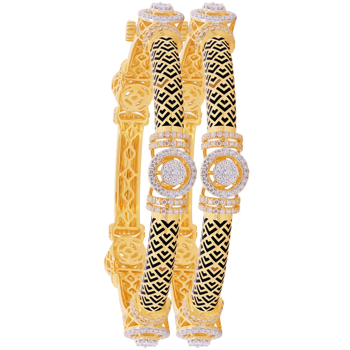 5.08Ct VVS/FG Diamond Set Of 2Pcs Bangles in 18K Gold
