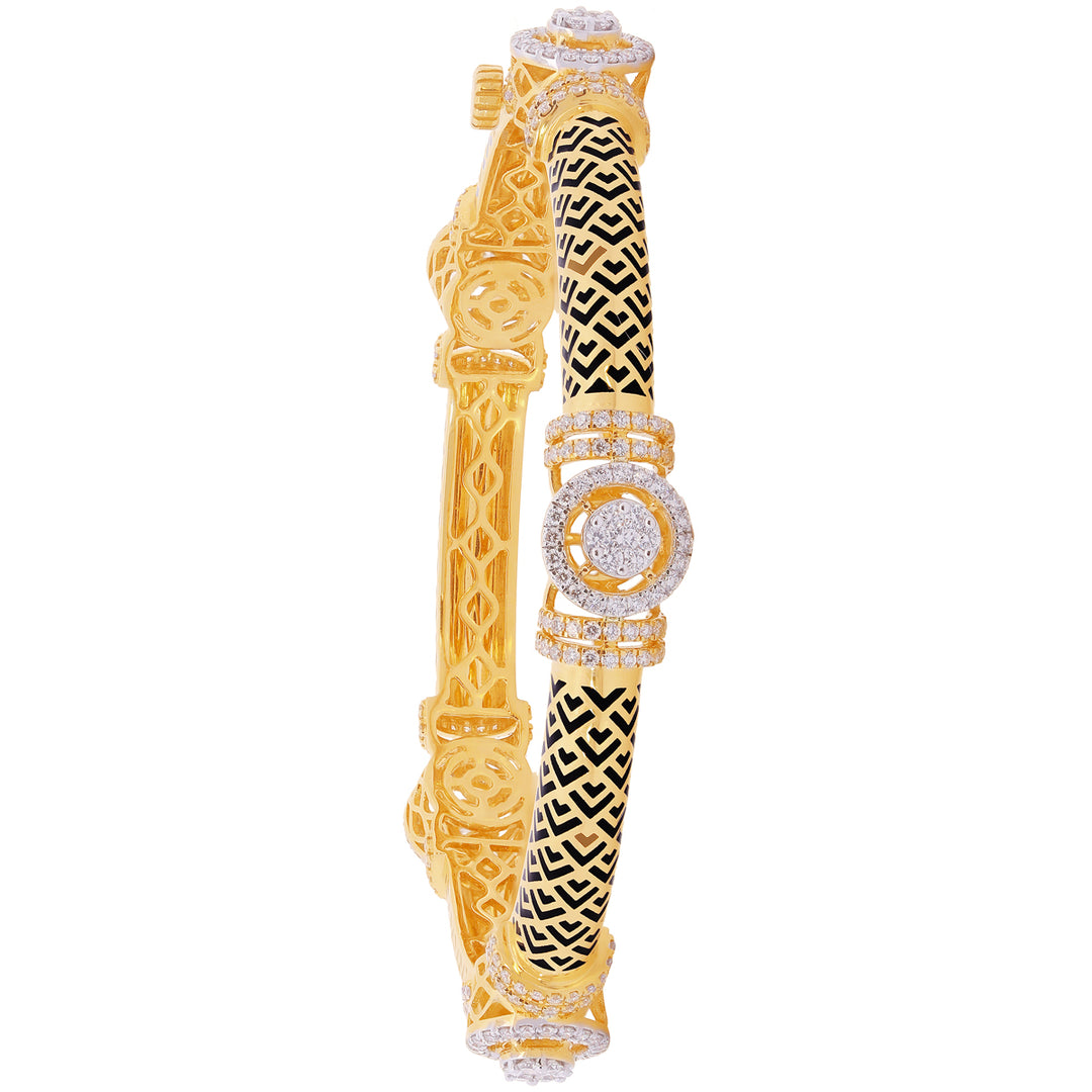 5.08Ct VVS/FG Diamond Set Of 2Pcs Bangles in 18K Gold
