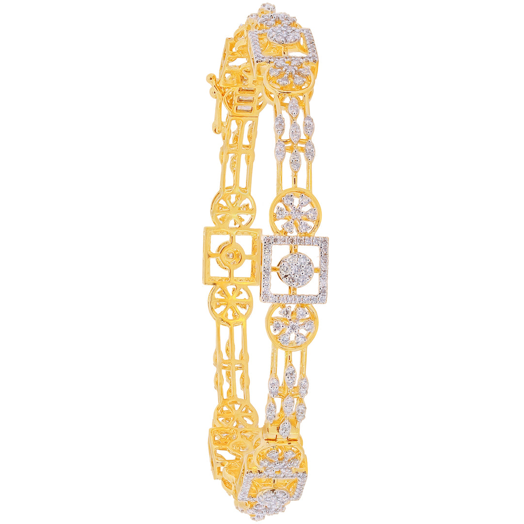 4.37Ct VS/GHI Diamond 2pcs Bangle in 18K Gold