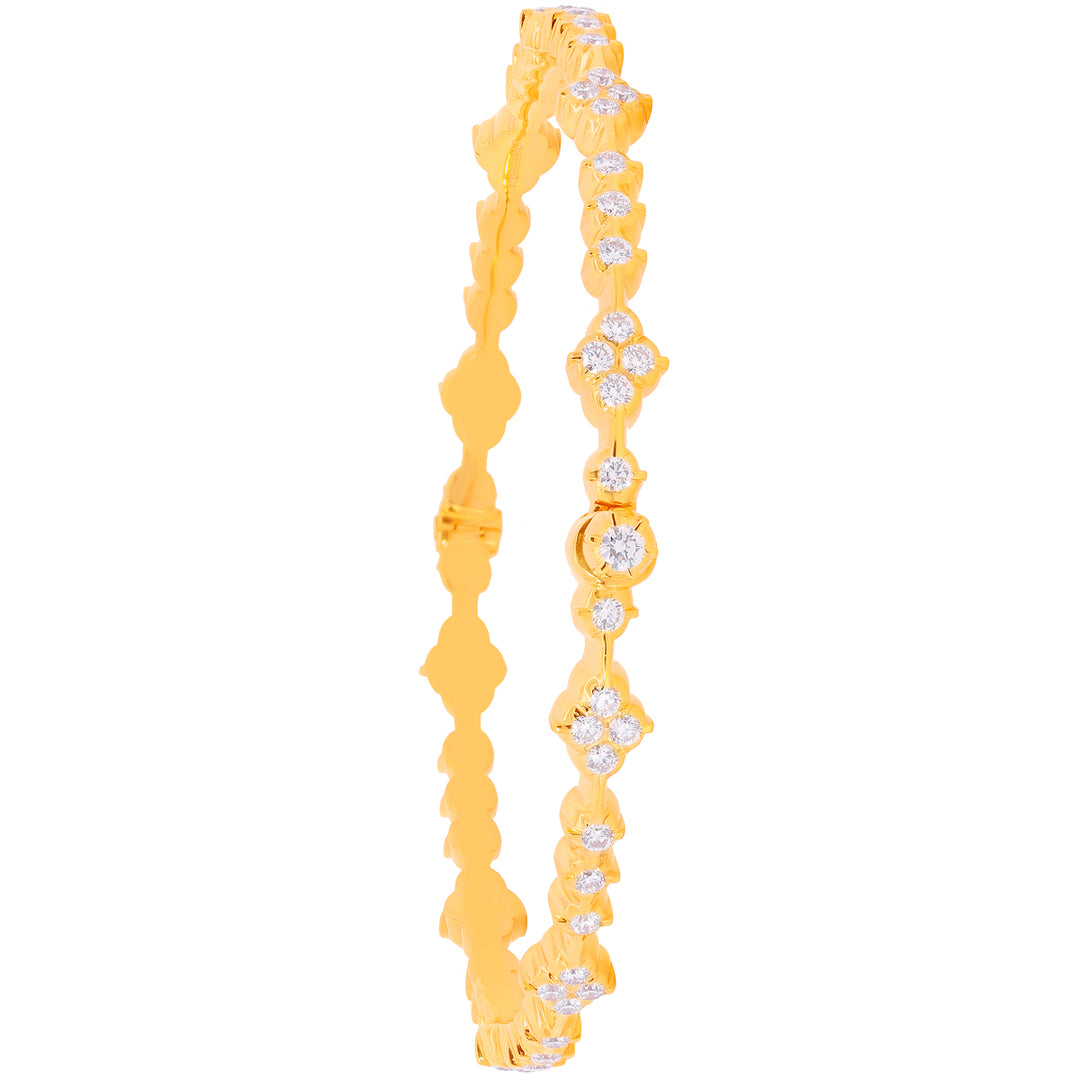 4.54Ct VVS/EF Diamond 2pcs Bangle in 22K Gold