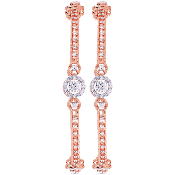 4.21Ct VVS/FG Diamond 2pcs Bangle in 18K Rose Gold