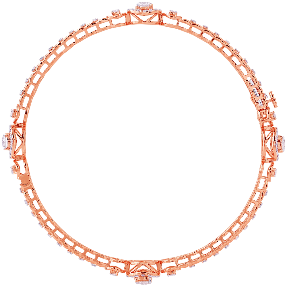 4.21Ct VVS/FG Diamond 2pcs Bangle in 18K Rose Gold