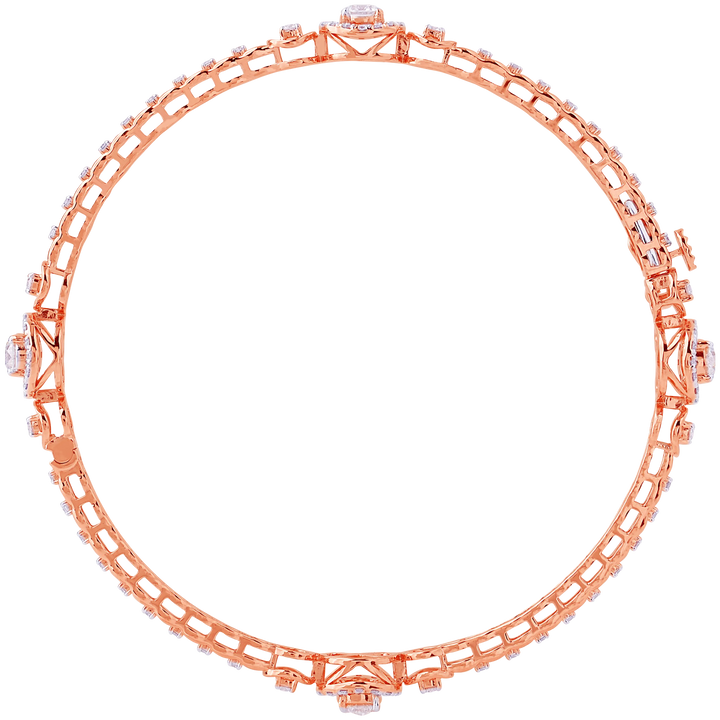 4.21Ct VVS/FG Diamond 2pcs Bangle in 18K Rose Gold