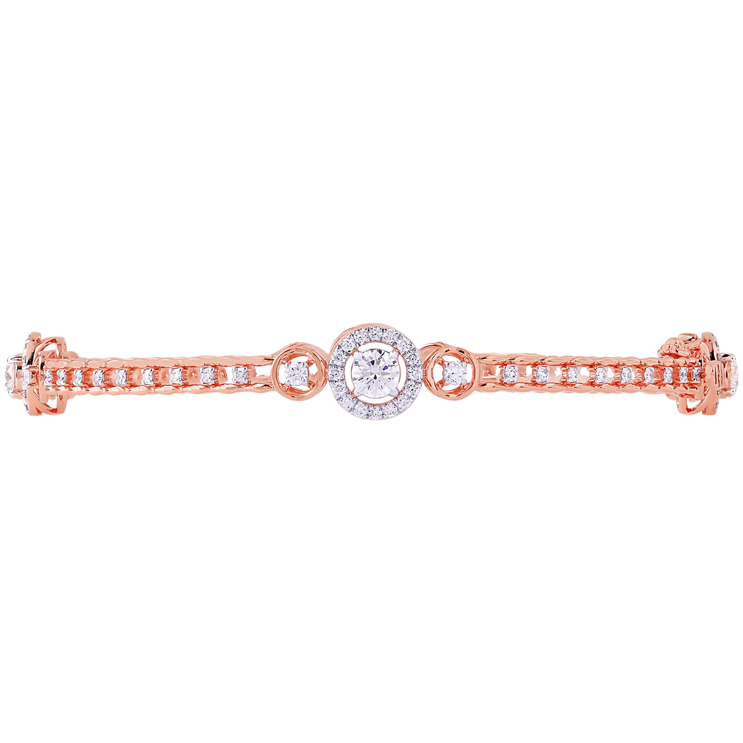 4.21Ct VVS/FG Diamond 2pcs Bangle in 18K Rose Gold