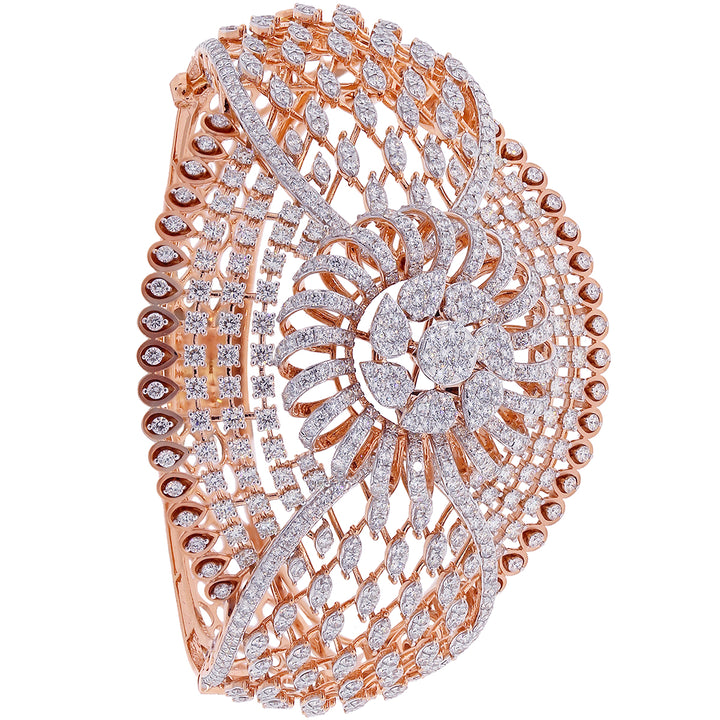 11.56Ct VVS/FG Diamond Kara in 18K Rose Gold