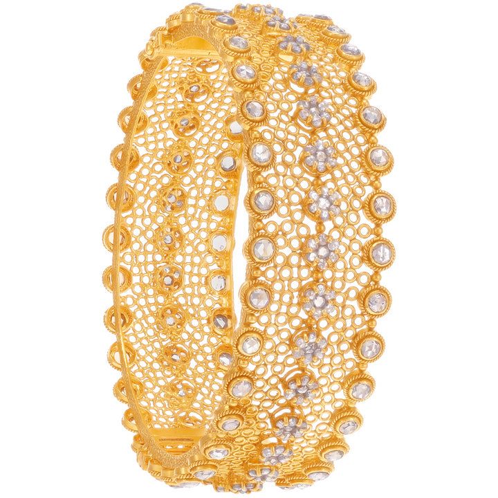 10.93CTW Rose Cut Diamond Kara in 22K Gold