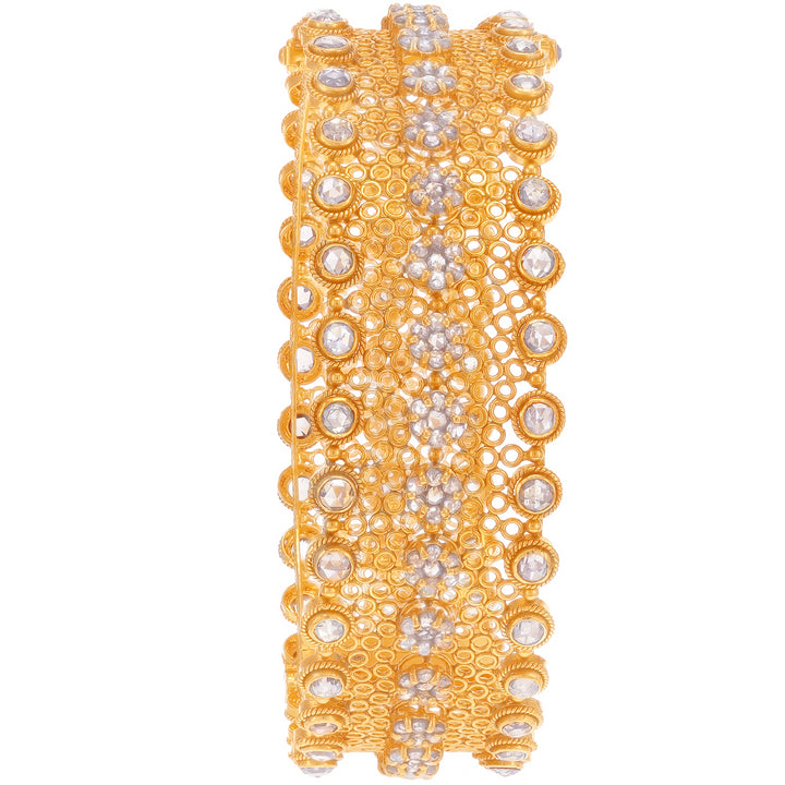 10.93CTW Rose Cut Diamond Kara in 22K Gold