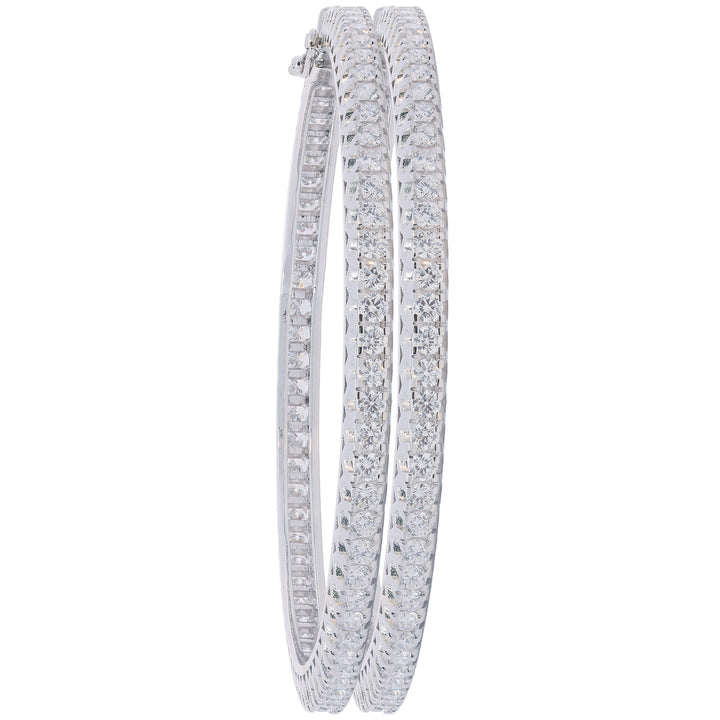 10.35Ct VVS/EF Diamond 2pcs Bangle in 18K White Gold