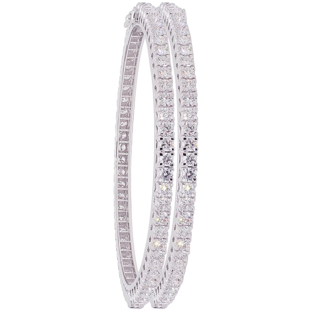 12.35Ct VVS/FG Diamond 2pcs Bangle in 18K White Gold