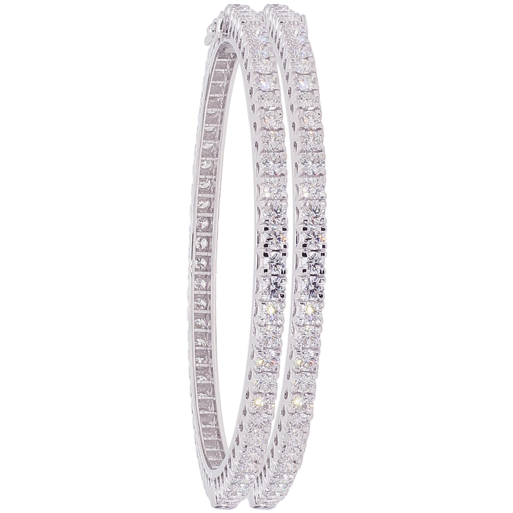 12.35Ct VVS/FG Diamond 2pcs Bangle in 18K White Gold