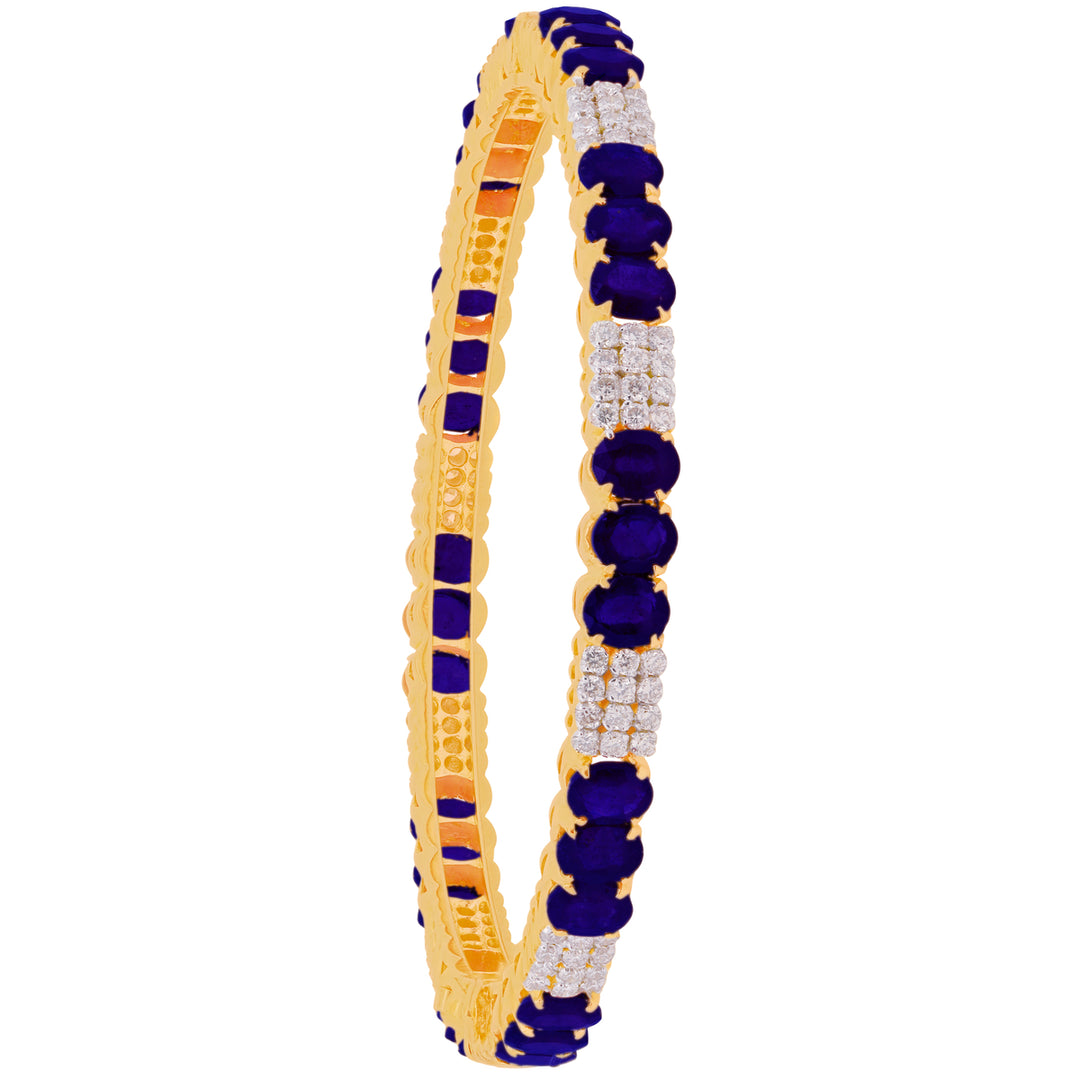 4.57Ct VS/GH Diamond 2pcs Bangle With Sapphire in 18K Gold
