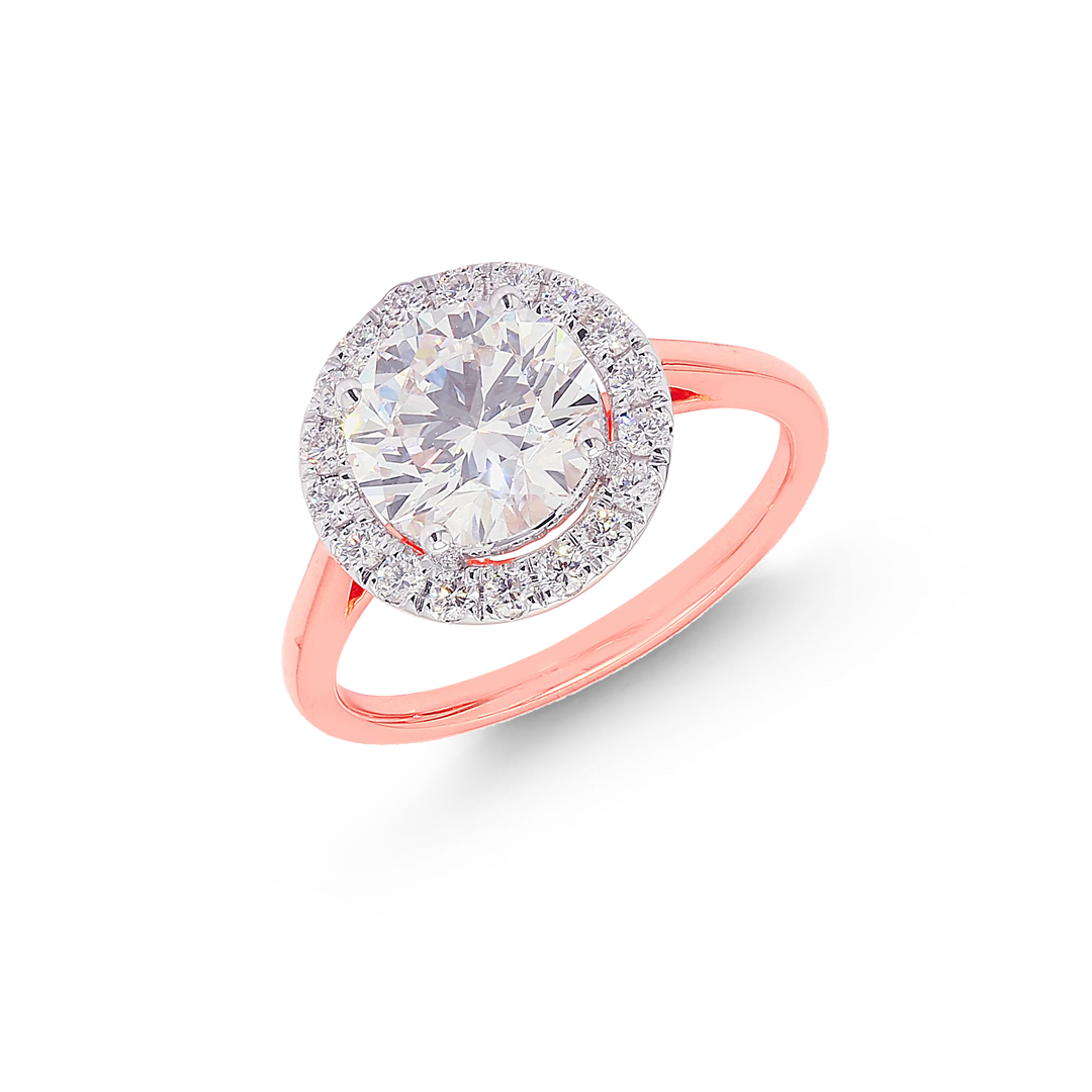 2.35CTW VVS2/F IGI Certified Lab Grown Diamond Ring in 18K Rose Gold