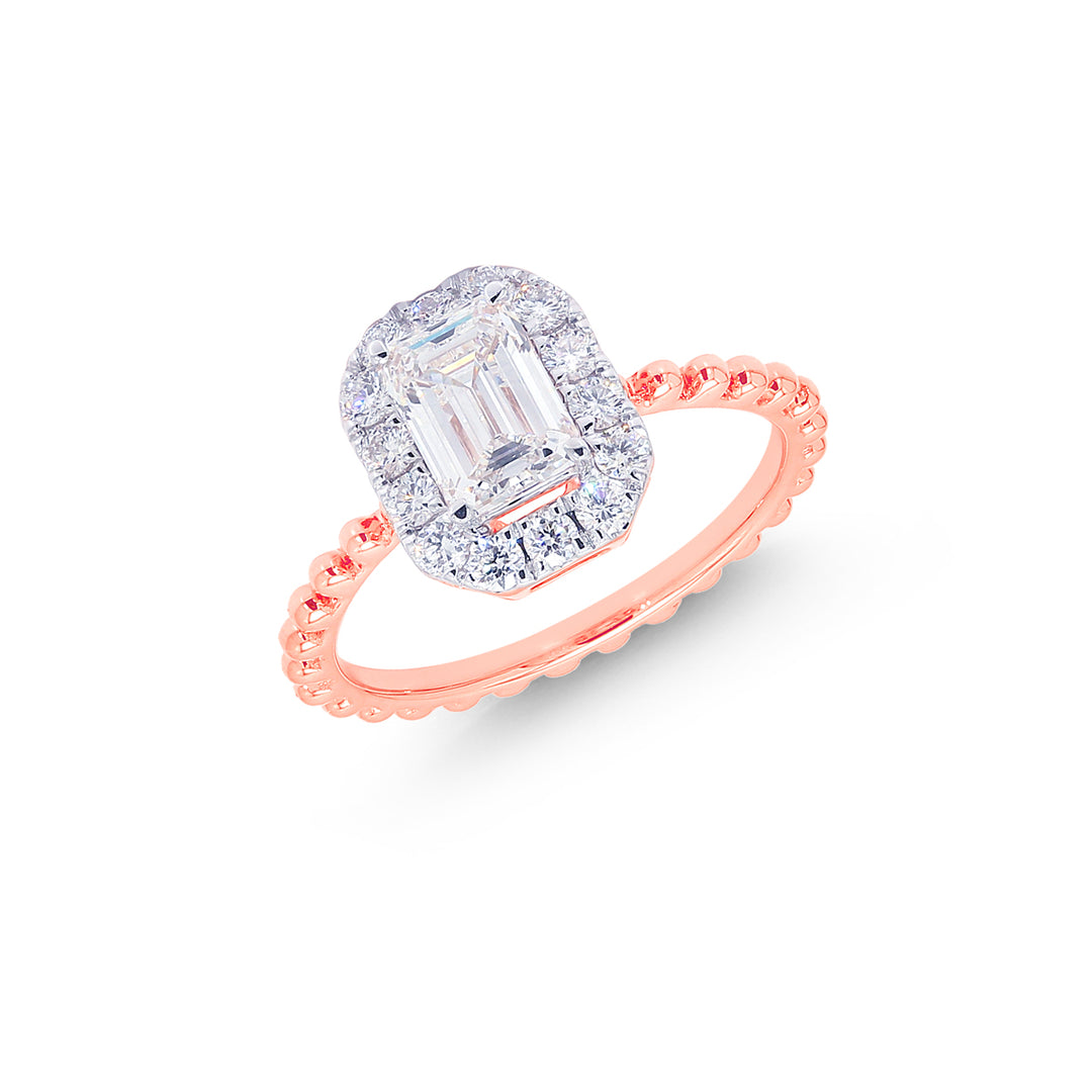 1.40CTW VVS2E IGI Certified Lab Grown Diamond Ring in 18K Rose Gold