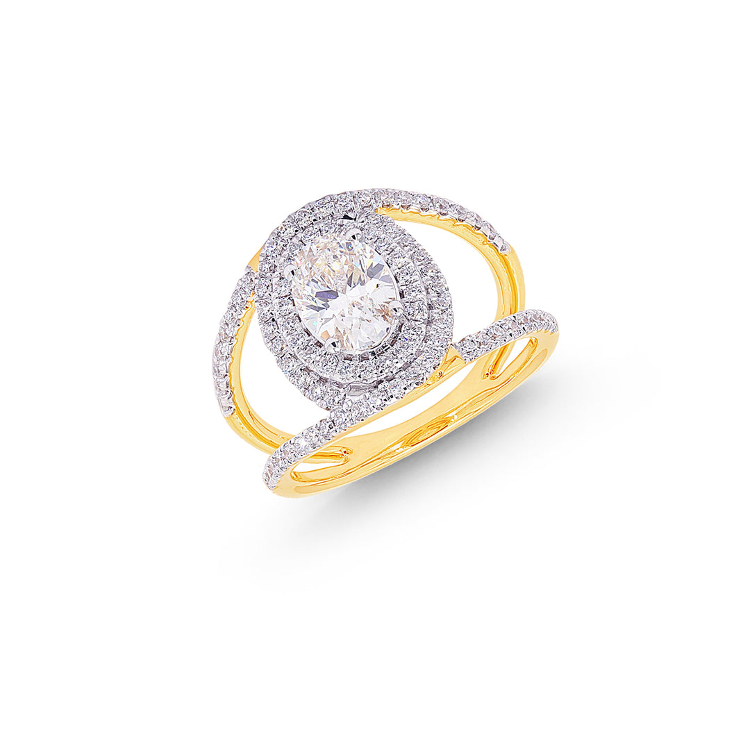 1.62CTW VVS2E IGI Certified Lab Grown Diamond Ring in 18K Gold