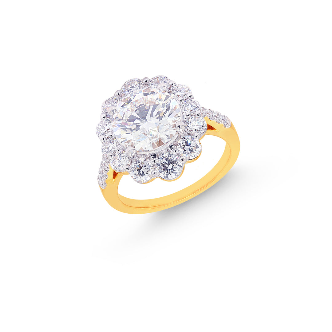 4.59CTW VVS2E IGI Certified Lab Grown Diamond Ring in 18K Gold