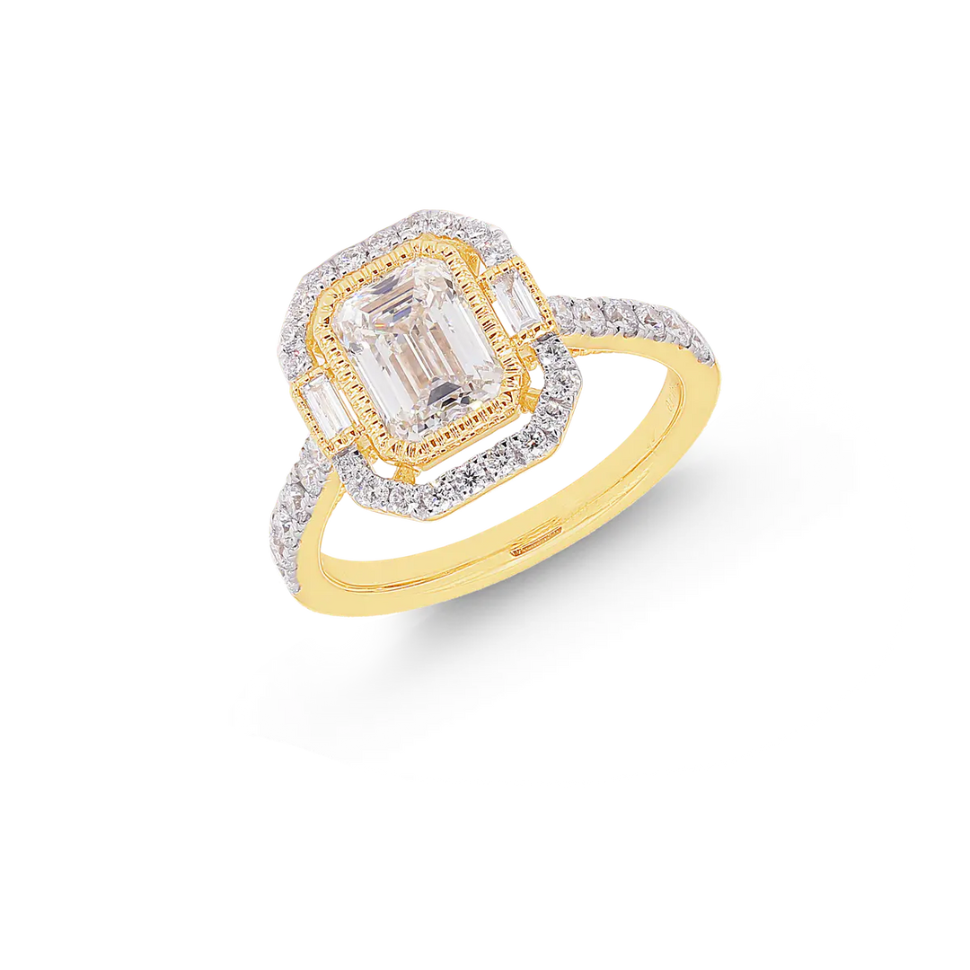 1.59CTW VVS2/F Lab Grown Diamond Ring in 18K Gold