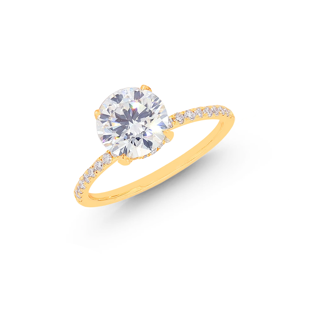 3.01 VVS/EF Lab Grown Diamond Solitaire Ring in 14K Gold