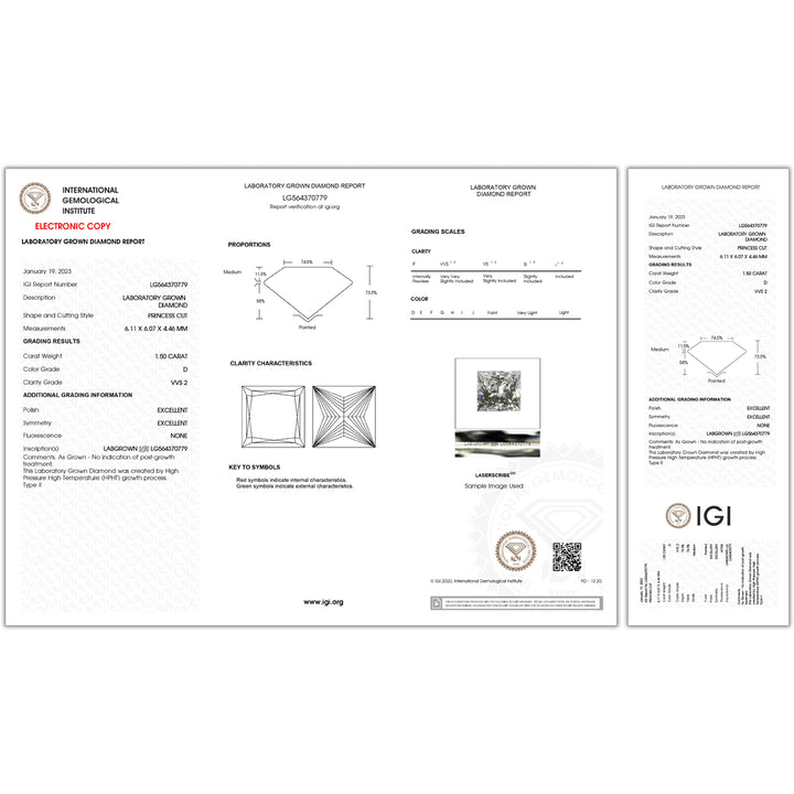 3.26CTW VVS2D IGI Certified Lab Grown Diamond Ring in 18K White Gold