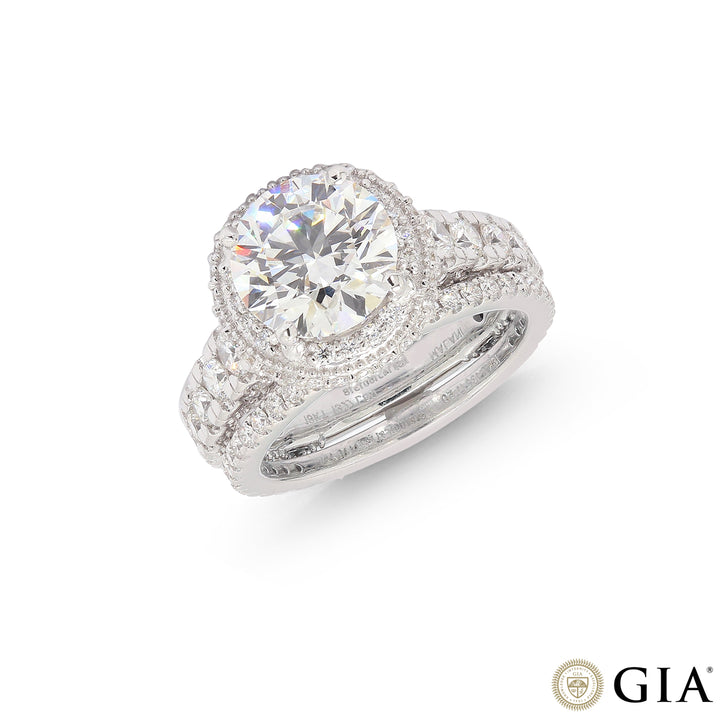 4.03CTW VVS2F GIA Certified Lab Grown Diamond Ring in 18K White Gold