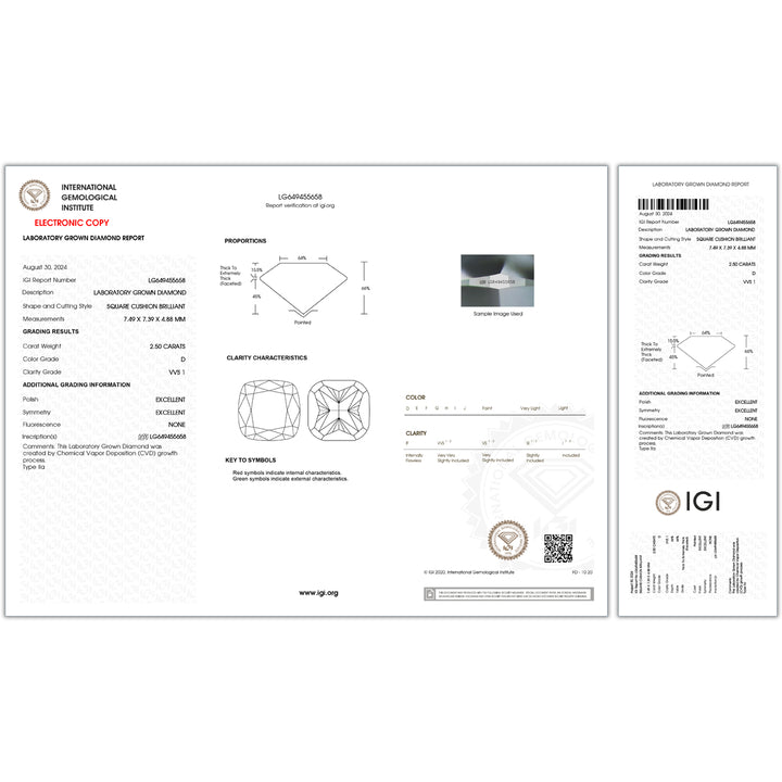 3.35CTW VVS1/D IGI Certified Lab Grown Diamond Ring in 18K White Gold