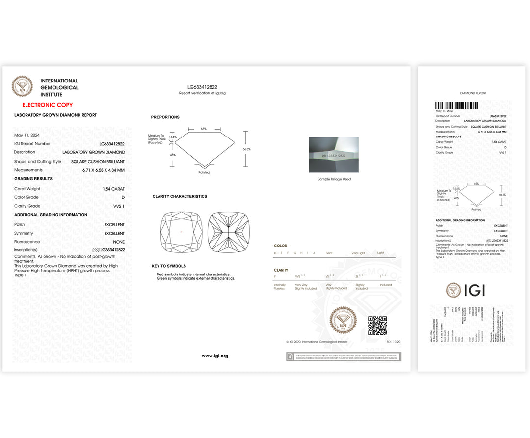 2.26CTW VVS1/D IGI Certified Lab Grown Diamond Ring in 18K White Gold