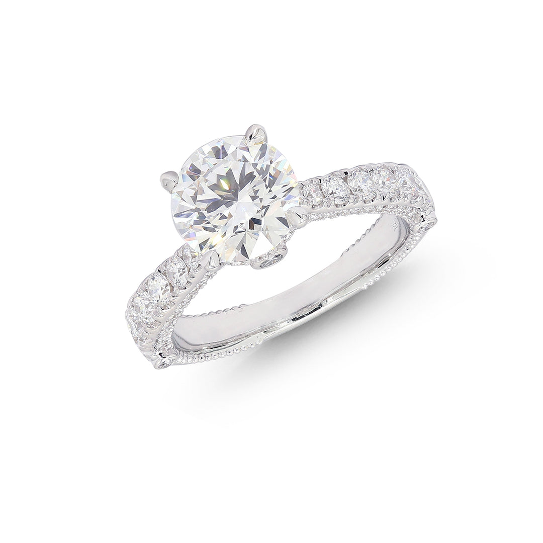 2.98CTW VVS1/E IGI Certified Lab Grown Diamond Ring in 18K White Gold