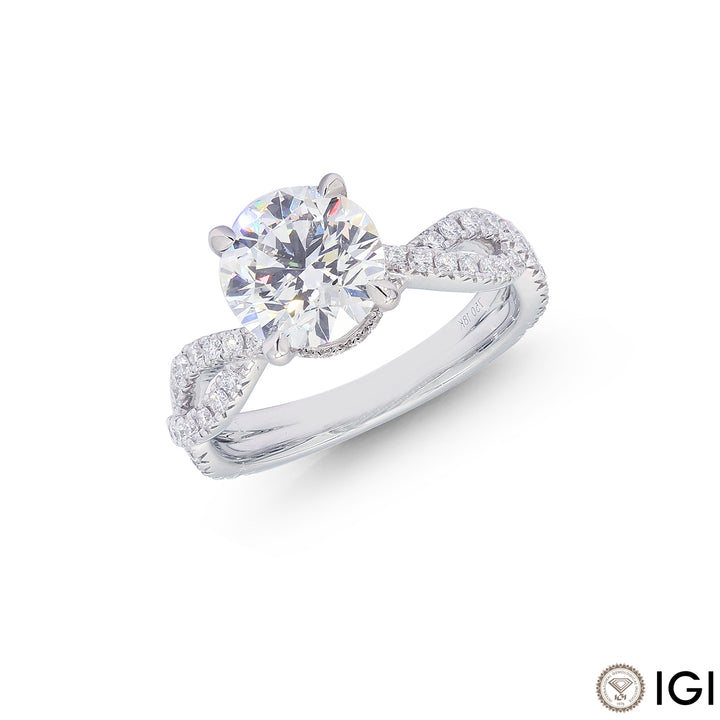 2.60CTW VVS1/D IGI Certified Lab Grown Diamond Ring in 18K White Gold