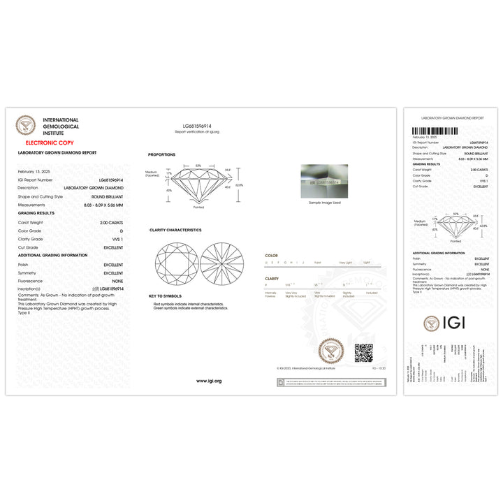 2.60CTW VVS1/D IGI Certified Lab Grown Diamond Ring in 18K White Gold