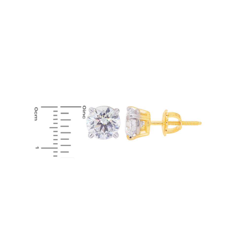 2.02CTW VVS1/E IGI Certified Lab Grown Diamond Solitaire Earrings in 18K Gold