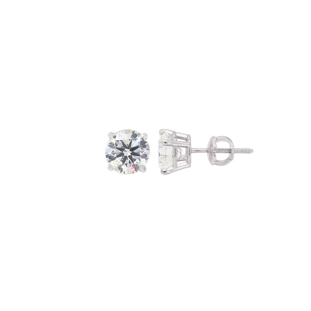2.02CTW VVS1/D IGI Certified Lab Grown Diamond Solitaire Earrings in 18K White Gold