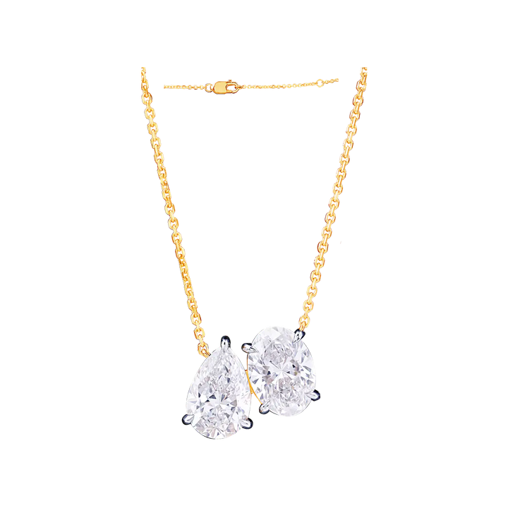 4.09CTW VVS/EF Lab Grown Diamond Necklace in 18K Gold