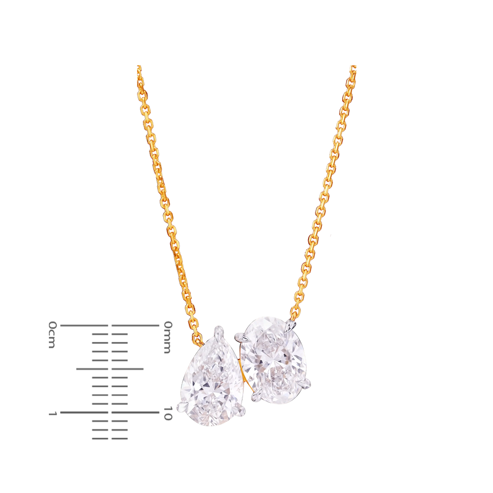 4.09CTW VVS/EF Lab Grown Diamond Necklace in 18K Gold