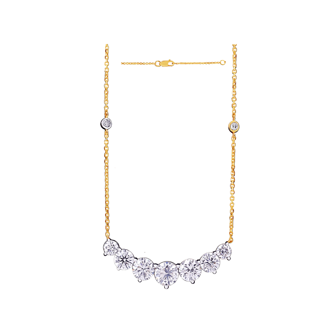 6.38CTW VVS/EF Lab Grown Diamond Necklace Set in 18K Gold