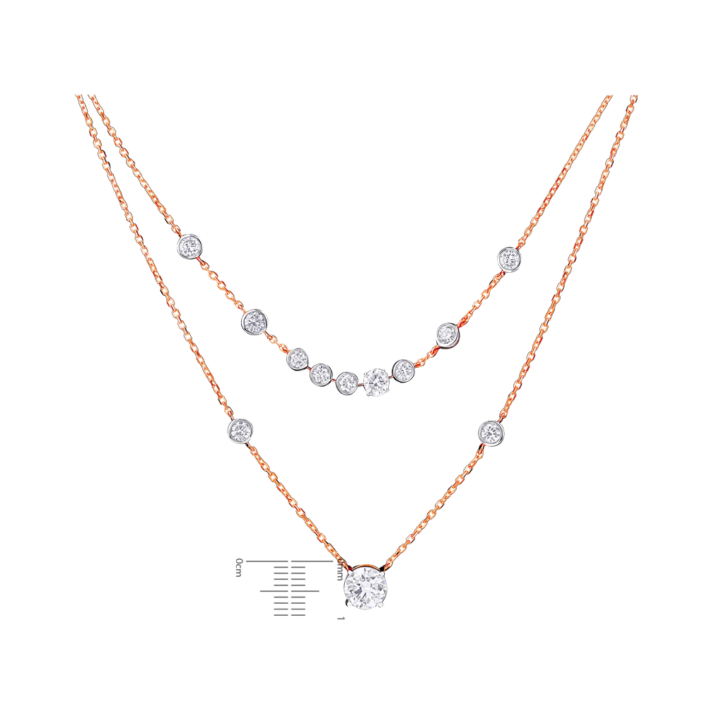 4.17CTW VVS/EF Lab Grown Diamond Necklace Set in 18K Rose Gold
