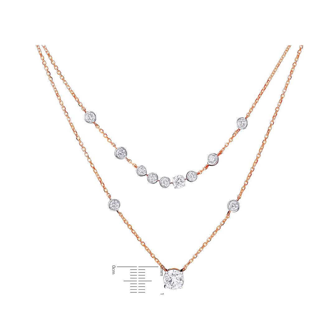4.17CTW VVS/EF Lab Grown Diamond Necklace Set in 18K Rose Gold
