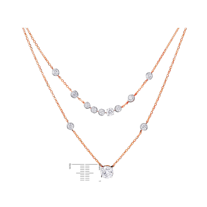 4.17CTW VVS/EF Lab Grown Diamond Necklace Set in 18K Rose Gold
