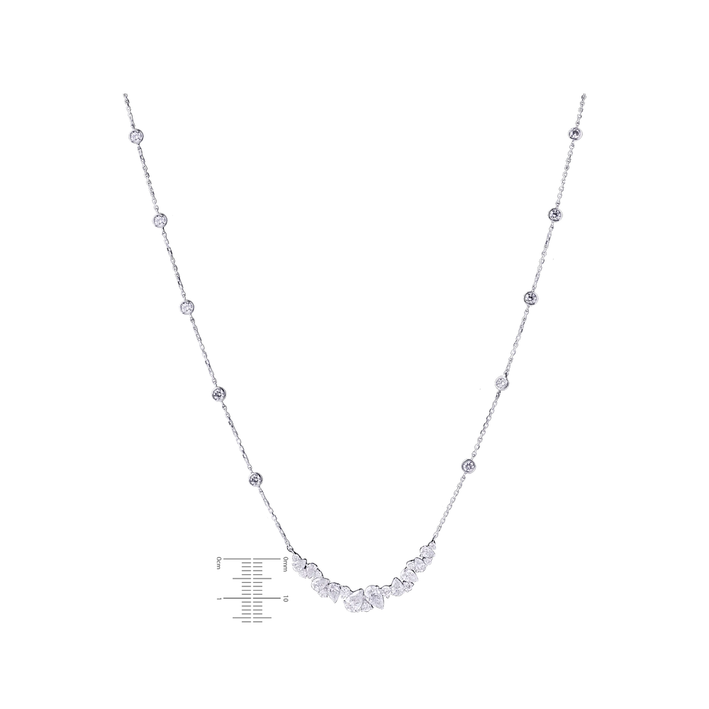 3.09CTW VVS/EF Lab Grown Diamond Necklace Set in 18K White Gold
