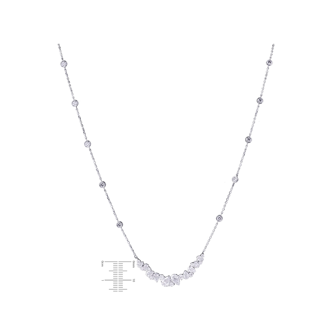 3.09CTW VVS/EF Lab Grown Diamond Necklace Set in 18K White Gold