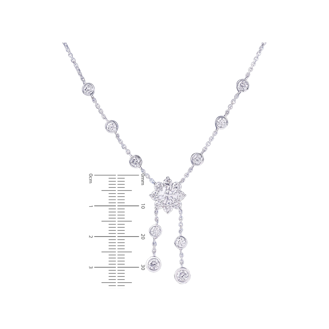 3.12CTW VVS/EF Lab Grown Diamond Necklace Set in 18K White Gold
