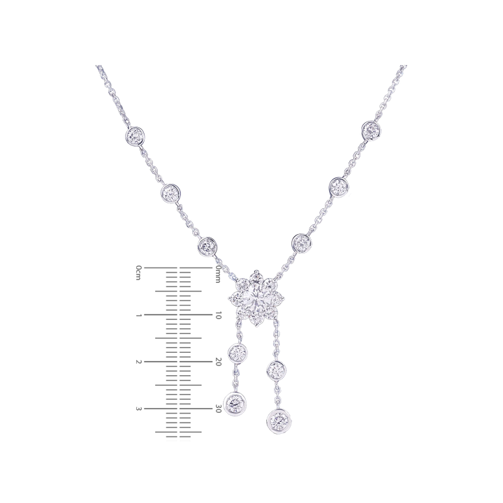 3.12CTW VVS/EF Lab Grown Diamond Necklace Set in 18K White Gold