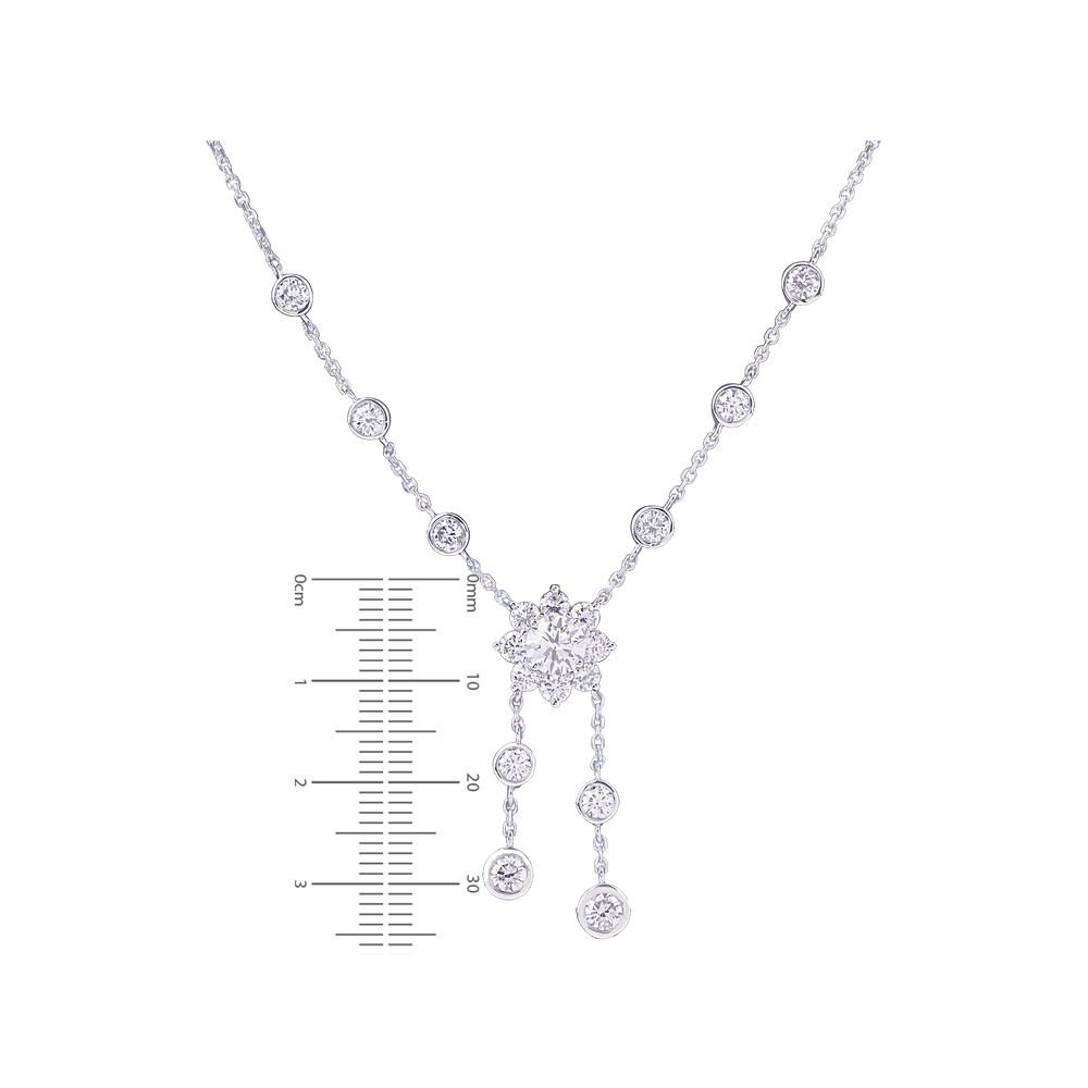 3.12CTW VVS/EF Lab Grown Diamond Necklace Set in 18K White Gold