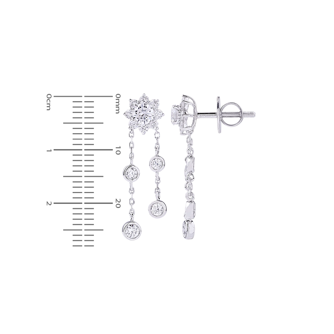 3.12CTW VVS/EF Lab Grown Diamond Necklace Set in 18K White Gold