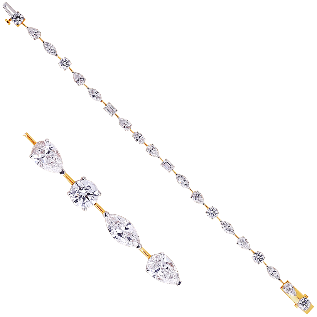 8.62CTW VVS/EF IGI Certified Lab Grown Diamond Bracelet in 18K Gold